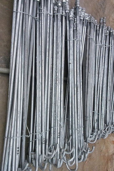 Steel tower anchor bolts